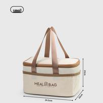 Insulated Lunch Tote Bag for Picnics, Office & School - Large Capacity Bento Carrier balta mažas spalva