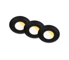 Briloner 7589035 – 3x LED rinkinys, dimeriuojamas vonios įleidžiamas šviestuvas KLIRA, LED 4,9 W/230 V, IP44, juodas