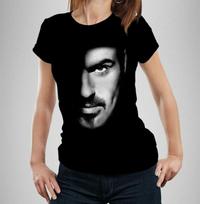 George Michael Marškinėliai Moteriški Pusiau Pritaikyti Arčiau Veidas Wham Live Aid LGBTQ L