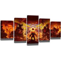 Žaidimas DOOM Eternal Kids Boys Gaming Be rėmelių 5 vnt. Sieninis piešinys Drobė Plakatas Paveikslėliai Namų dekoras Svetainės apdaila 20x35cm*2  20x45cm*2  20x55cm*1
