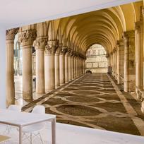 Europos stiliaus pastatas koridorius romėnų kolona Fototapetai Erdvė sienų tapyba Panoraminė erdvė Didelė gyvenamojo kambario freska Miegamojo sienos fonas 200 cm(W) x 140 cm(H)