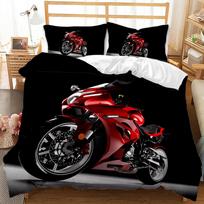 3D Motociklo Patalynės Komplektas Lenktynių Raštas Antklodės Užvalkalas Pagalvės Užvalkalas 2/3 Vnt. ES 135 * 200 Pilno Dydžio Dekoratyvinis Antklodės Užvalkalas Berniuko Kambariui Baby 100x135cm
