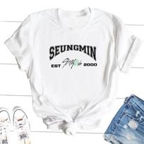 ZX TEE Stray Kids Members T-Shirts Korean Streetwear Tshirt Kpop Concert Graphic Tee SKZ Bang Chan Changbin Lee Know Group Music Tshirt S