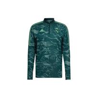 Adidas FW22 Stovintis apykaklė Real Madrid Crest Ilgomis rankovėmis Futbolo marškinėliai Vyriški viršutiniai drabužiai Žalias HD1205 XS