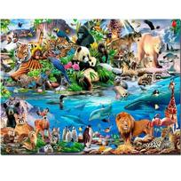 Deimantai Tapyba Gyvūnai Zoologijos sodas Visas grąžtas Deimantinis tapyba Kalnų krištolas Mozaika Deimantas Panda Liūtas Delfinas 3D Siuvinėjimas kryželiu Full Round 20x30CM