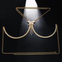 Stonefans Drugelio Krūtinės Atramų Kaklo Grandinėlė Kūno Papuošalai Bikini Aksesuarai Seksuali Cirkonio Kutinė Krūtinės Grandinėlė Diržas Moterims Dovana Gold Bra Chain gray