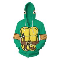 NAUJAS Madingas Unisex 3D Vėžlio Hoody Anime Spausdinimo Vaikų Cosplay Striukė Megztiniai S