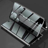 360° Anti-Peeping Privatumo Dvigubo Šono Grūdinto Stiklo Dėklas Samsung Galaxy S26 S25 S24 S23 S22 Ultra Plus Magnetiniam Metaliniam Bamperiui Telefono Dangtelis For Samsung S24 juoda