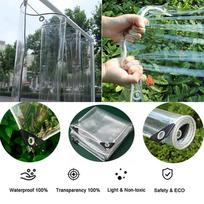 Skaidrus PVC vinilo brezentas, vandeniui atsparus brezentinis uždangalas, 14 Mil storio, atsparus UV spinduliams ir plyšimui, skaidrus polietileno brezentas 0.8Mx1.2M gryna