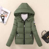 Moteriška žieminė striukė Parkas trumpi paltai su gobtuvu Moteriška Parka Šilta stora striukė Korėjietiška laisva medvilnė paminkštinti viršutiniai drabužiai XS tamsiai žalia spalva