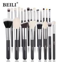 BEILI Professional 22/23 vnt Makiažo šepetėlių rinkinys Natūralus ožkos plaukų pudros pagrindas akių šešėlių makiažo šepetėlis