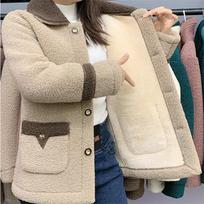 Žieminė striukė Moteris Parkas Naujas ėriuko vilnos paltas su aksomu paminkštintu Motinos kailiniu Moteriški medvilniniai drabužiai Moteriški viršutiniai drabužiai 5XL XL