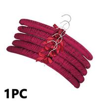 5 vnt. Drabužių pakaba Satino Šilko Apvyniota Kempine Paminkštinta Pakaba Pakabinamas Laikiklis 5pcs raudona