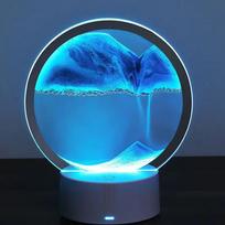 1vnt judančio smėlio stalinė lempa USB LED Craft greito smėlio 3D natūralaus kraštovaizdžio tekantis smėlis Pritemdomas judantis smėlio laikrodžio naktinis šviestuvas USB