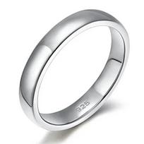 Trumium 2 mm 925 svarų sterlingų sidabro žiedas, didelio blizgesio, lygus kupolas, vestuvinis žiedas, patogus 5