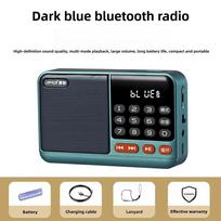 Daugiafunkcinis mini radijas FM su Bluetooth, kortelės įdėjimo lizdu, imtuvu, įkraunamas, nešiojamas, avarinis radijas tamsiai mėlyna spalva