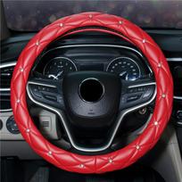 Deimantais inkrustuotas vairo užvalkalas moterims - Stilingas automobilio salono aksesuaras 38 cm