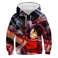 2025 Japoniškų anime One Piece džemperiai Nauja mada Kasdienis megztinis 3D spauda Vaikiškas džemperis Berniukams ir mergaitėms Gatvės megztinis Šaunus viršus 3-4 Years