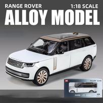 2024 m. 1/18 „Land Range Rover“ visureigio lydinio automobilio modelis, liejamas metalinis visureigio automobilio modelis, garso ir šviesos imitacija, žaislas vaikams, dovana juoda