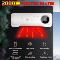 2000W 3 greičių sieninis elektrinis šildytuvas, atsparus vandeniui, su nuotolinio valdymo pultu, oro kondicionavimo mašina, šilumos energijos taupymas No remote control