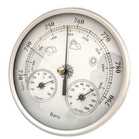 Tarptautinė 130 mm 3-in-1 meteorologinė stotis: Termometras, higrometras, barometras 70mm Gold Barometer gray