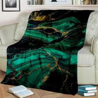 3D Luxurious Colour Blue Green Gold Marble Pattern Blanket,Soft Throw Blanket for Home Bedroom Bed Sofa Travel Cover Blanket Kid#Color_21, 75X95CM pilka spalva