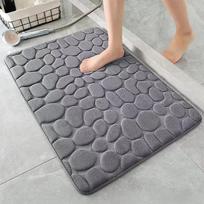 Minkštas ir patogus atminties putų vonios kilimėlis su akmenukų įspaudu Greitai sugeriantis vandenį ir plaunamas - Neslystantis - Puikiai tinka dušo kambariui 40*60cm pilka