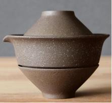 Japoniškas keraminis kelioninis arbatos rinkinys | Nešiojami Kung Fu arbatos reikmenys | 1 arbatinukas ir 2 puodeliai | Biuro ir Gaiwan stiliaus A