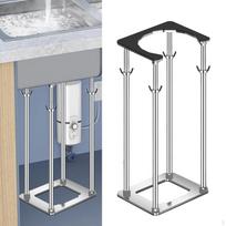 Įmontuojamo kriauklės laikiklis Virtuvinio praustuvo stovas Rėmas Tvirtas Neslystantis 36 cm To 46 cm