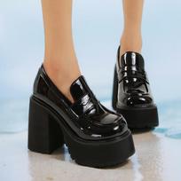 11cm Ultra high Heels Waterproof Platform New Women Plus Size 34 43 Lace up Thick Sole Round Toe Single Mujer 38