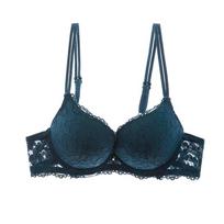 DKGEA moteriški apatiniai nėriniai Sexy Push Up liemenėlės siuvinėjimas 70A mėlyna