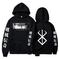 Japonijos anime Berserk Hoodies rudens žiemos ilgomis rankovėmis unisex Harajuku megztiniai Streetwear Manga Graphic Y2k drabužiai megztiniai XL