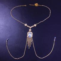 Elegantiška StoneFans krištolinė mada be auskarų spenelių grandinėlė moterims, seksuali didelė kalnų krištolo kutų kūno papuošalų grandinėlė, vakarėlio dovanos Gold Nipple Chain