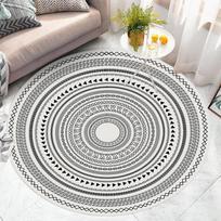 Bohemiškas etninis apvalus kilimas, svetainės, miegamojo, lovos kilimėlis, paprastas skalbiamas neslystantis kilimėlis, kompiuterio kėdės kilimėlis diameter 60CM