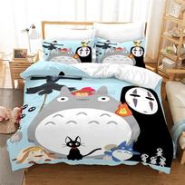 Mano kaimynas Totoro Animacinis 3D patalynės komplektas Anime Dvigulis Pilnas Karalienės Karaliaus pledo užvalkalas su pagalvės užvalkalu 2/3 vnt. Antklodžių užvalkalų komplektai 135x200cm