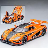 1:24 Koenigsegg ONE 1 Lydinio Automobilio Modelis Die-cast Metalinis Sportinio Automobilio Modelis Simuliacija Garsas ir Šviesa Atitraukiamas Kolekcija Vaikų Žaislas Berniuko Dovana oranžinė