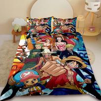 Anime One Piece Antklodės užvalkalas Luffy Animacinis patalynės komplektas Antklodės užvalkalas Viengulis Karališko dydžio Miegamojo dekoravimui Gimtadienio dovanos EU Single 135x200cm