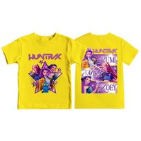 Kpop Demon Hunters Print Graphic Tshirt Summer Kids Clothes 2025 Movie T Shirt Girls Boys Short Sleeve Tops Comfortable T-shirt 90 yellow