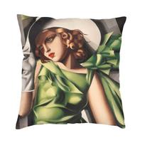 Tamara De Lempicka Pagalvės užvalkalas 45x45cm Sofa Jauna moteris su pirštinėmis Modernus pagalvės užvalkalas Automobilio pagalvės užvalkalas Lauko pagalvė 30x30cm 12x12in