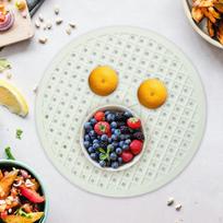 Virtuvės kriauklės kilimėlis, stalviršio sulankstomas apsaugas indams Round white