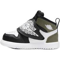 Air Jordan Sky Jordan 1 TD Black Toe Medium Olive Baby Sneakers White BQ7196-092 23.5 gray