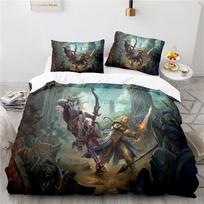 World of Warcraft Žaidimų Patalynės Komplektas Hordos Vėliavos Spausdinamas Antklodės Užvalkalų Komplektas Pagalvės Užvalkalas Viengulis Dvigulis Karalienės Karaliaus Dydis Lašinis Siuntimas 135x200cm