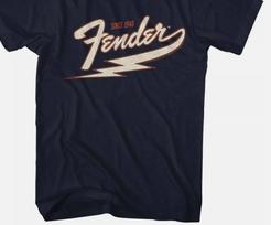 Fender Gitara T-shirt 1946 ŽAIBAS Oficialus Logotipas Naujas Laivyno Medvilnė 2XL