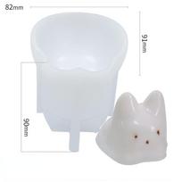 „Cat Custard“ silikono formos pyrago želė pelėsiai Lovely White Cool ledo miltelių forma