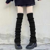 70 cm virš kelių Japoniškos JK uniformos kojų šildytuvai korėjiečių Lolita žiemos mergaičių moteriškos megztos aulinės kojinės. Length 70cm juoda