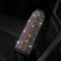 Deimantais inkrustuotas automobilio salono komplektas: Saugos diržo pečių apsauga, rankinio stabdžio svirtis - mielas animacinis dekoras moterims