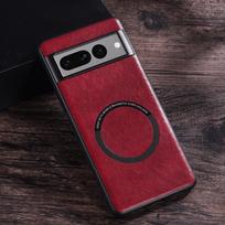 Vienos spalvos odinis magnetinis dėklas Google Pixel 9 Pro/6/7/8 - Apsauginis dangtelis su pilna apsauga Pixel 7 Pro raudona