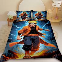 Naruto vaikiškas pledo užvalkalų rinkinys Uchiha Sasuke Uzumaki patalynės rinkinys Karališkojo, Karalienės, Pilno dydžio mergaitėms, paaugliams berniukams miegamojo dekoravimui EU Single 135x200cm