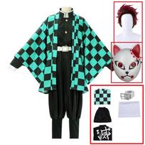 Demonų žudikai Kimetsu no Yaiba Tanjirou Kamado Cosplay kostiumas kimono apsiaustas Helovino vakarėlis Anime drabužių uniformos rinkinys L