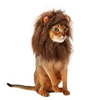 Melange Brown Lion Mane perukas katėms – juokingi naminių kačių kostiumai Helovinui ir Kalėdoms s